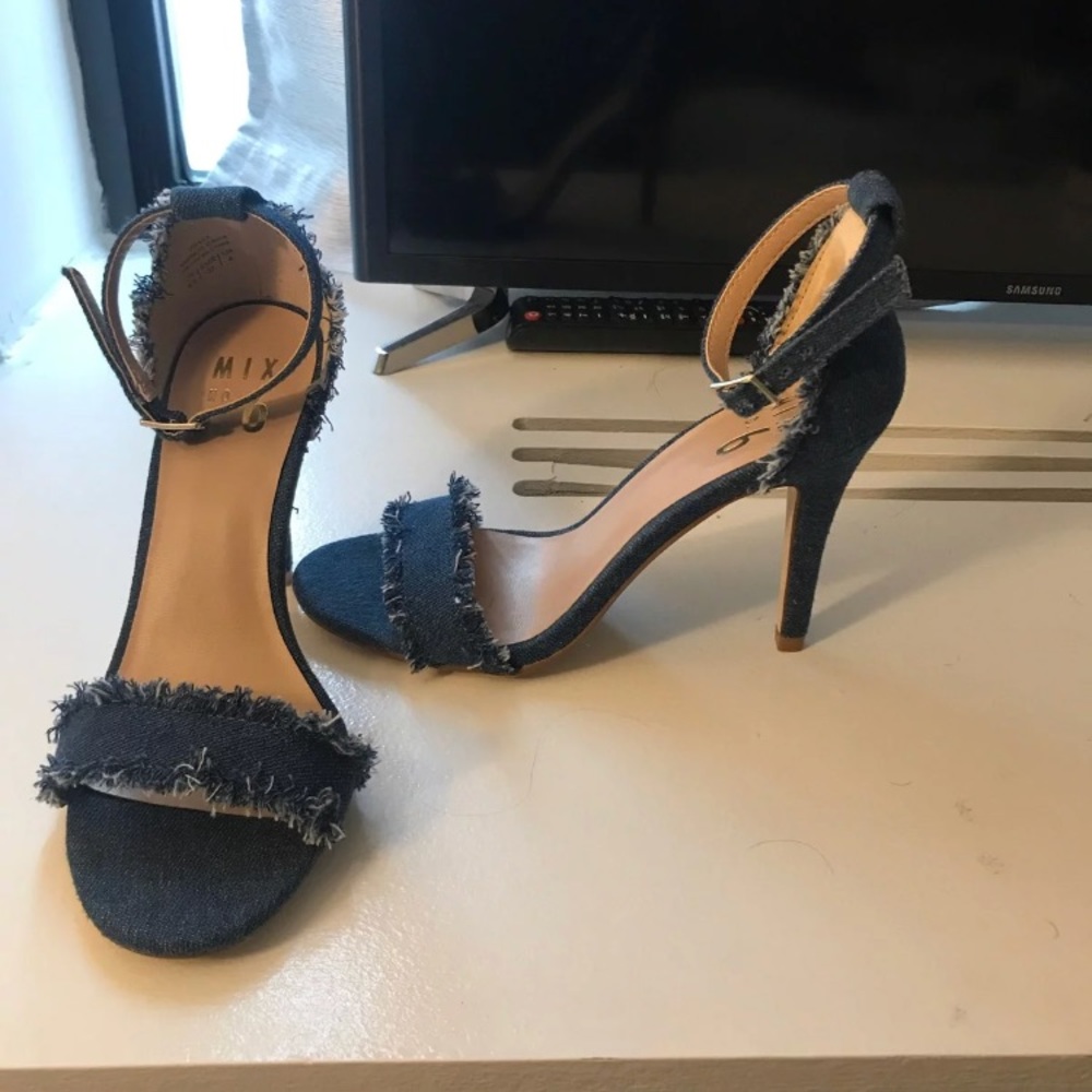 Denim heels